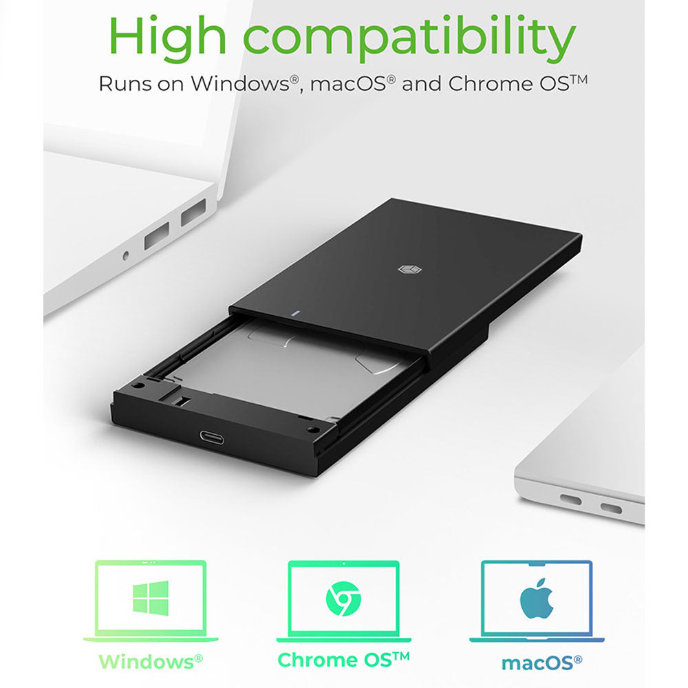 ICY Box External USB 3.2 2.5' SATA Enclosure With Combi-Cable Black