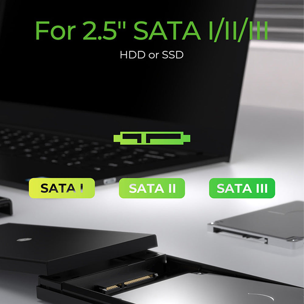 ICY Box External USB 3.2 2.5' SATA Enclosure With Combi-Cable Black