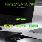 ICY Box External USB 3.2 2.5' SATA Enclosure With Combi-Cable Black