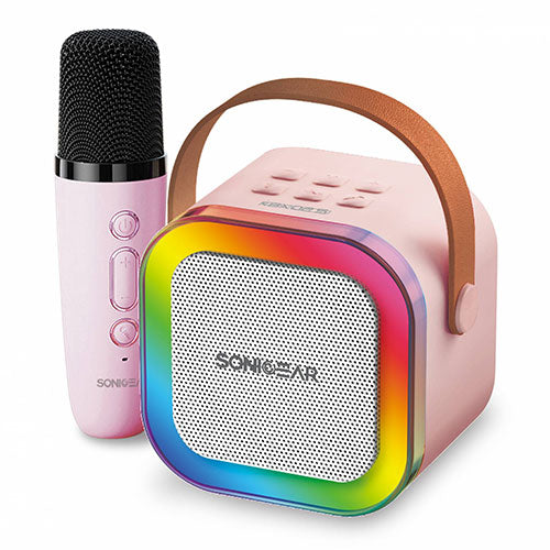 SONICGEAR IOX K200 Bluetooth 5.1 Home Karaoke Portable Speaker With Wireless MIC Pink