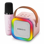 SONICGEAR IOX K200 Bluetooth 5.1 Home Karaoke Portable Speaker With Wireless MIC Pink