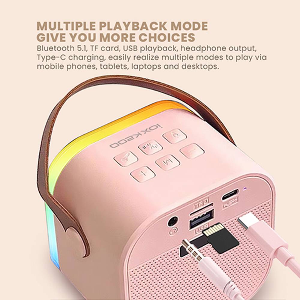 SONICGEAR IOX K200 Bluetooth 5.1 Home Karaoke Portable Speaker With Wireless MIC Pink