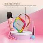 SONICGEAR IOX K200 Bluetooth 5.1 Home Karaoke Portable Speaker With Wireless MIC Pink