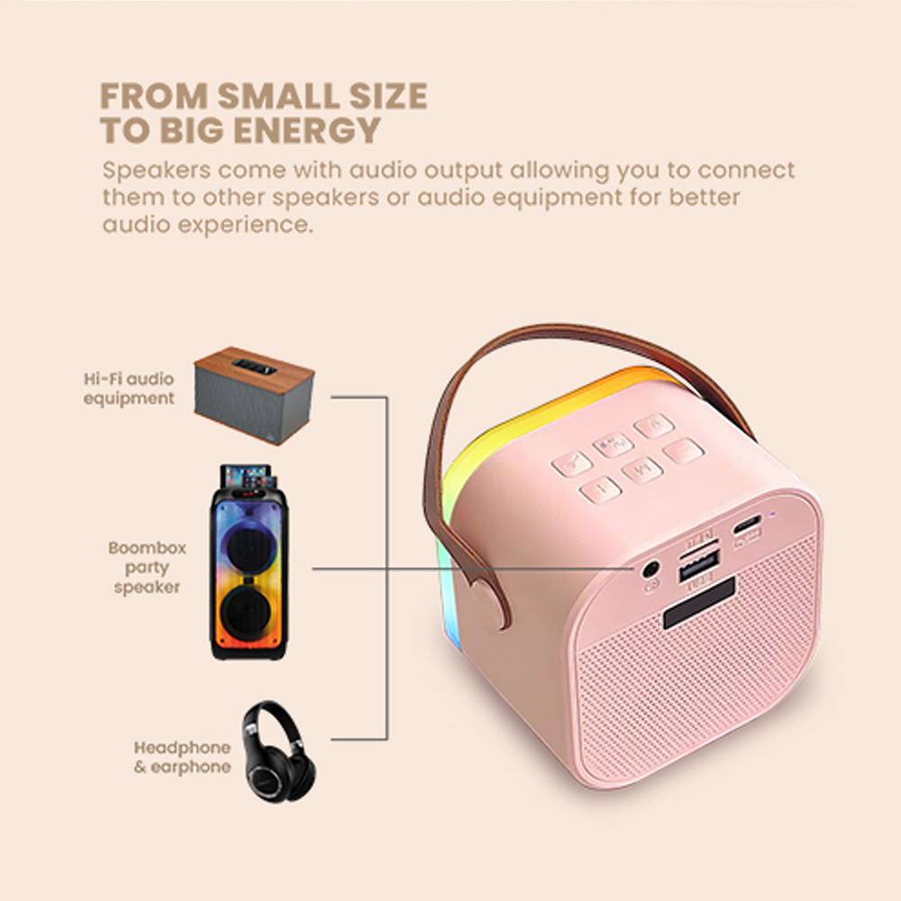 SONICGEAR IOX K200 Bluetooth 5.1 Home Karaoke Portable Speaker With Wireless MIC Pink