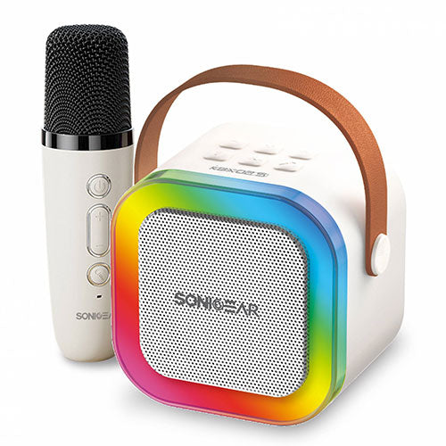 SONICGEAR IOX K200 Bluetooth 5.1 Home Karaoke Portable Speaker With Wireless MIC White