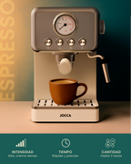 JOCCA Retro Espresso Coffee Machine 15 Bars With Removable Deposit 1.7L Creme