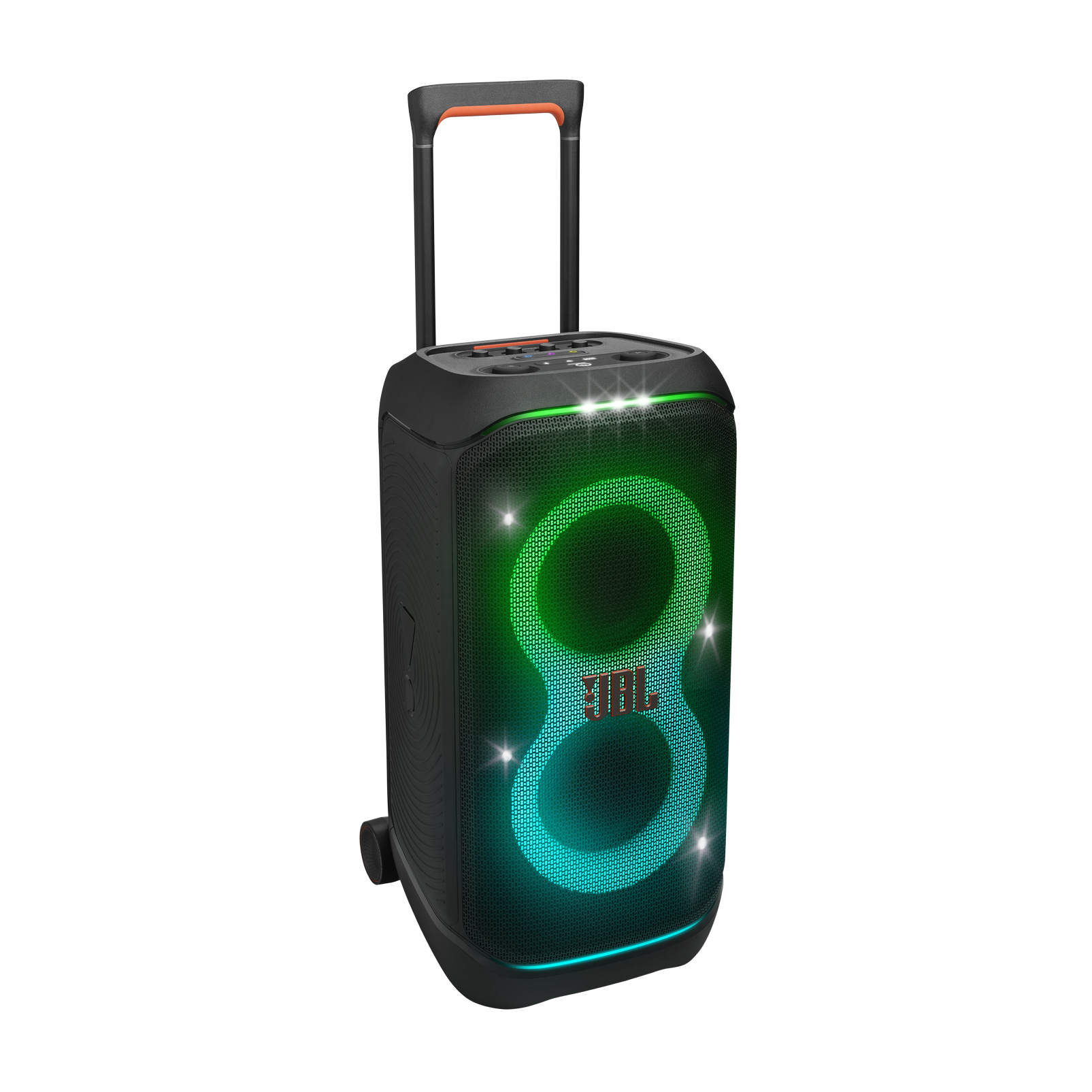 JBL Partybox Stage 320, Portable BT Party Speaker, Light Effect, Wheels (Black)