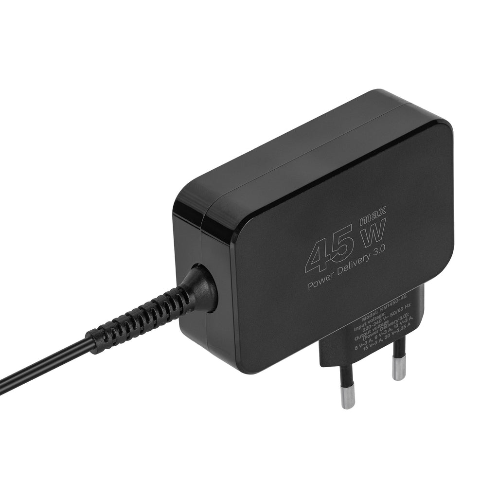 Universal φορτιστής laptop USB-C 45W για Dell/HP/Lenovo/Sony/Samsung με αποσπώμενο καλώδio Kruger&Matz