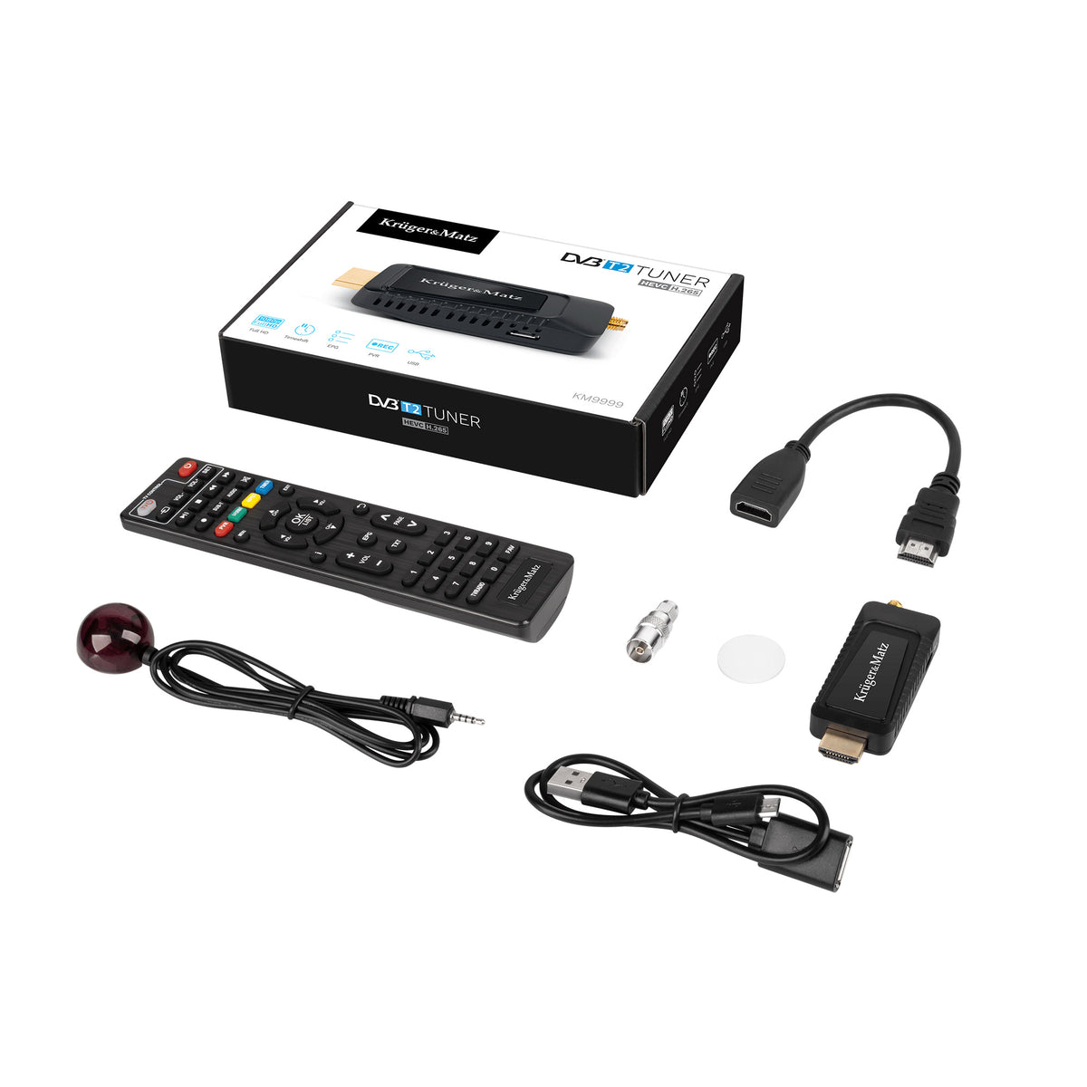 Ψηφιακός δέκτης DVB-T2 HEVC H.265 mini σε HDMI Kruger&Matz