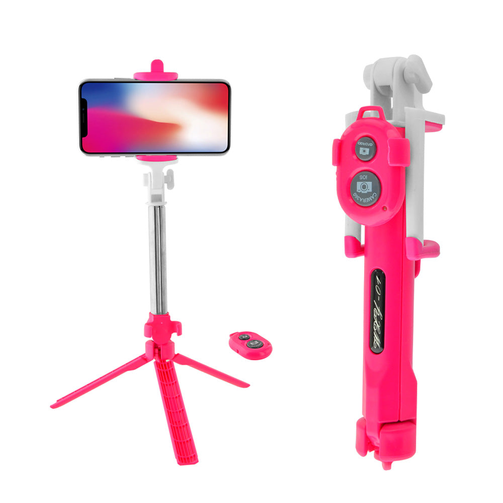 LAMTECH 2in1 Tripod & Selfie Stick Rose Red
