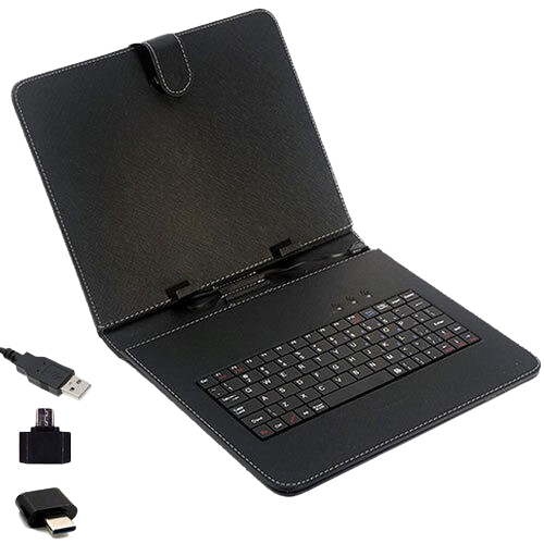 LAMTECH Black Universal 10.1'-10.4' Tablet Case With GR Keyboard & 3 USB Tips