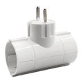 LAMTECH POWER SOCKET SPLITTER WITH 2 SCHUKO OUTLETS WHITE