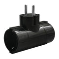 LAMTECH POWER SOCKET SPLITTER WITH 2 SCHUKO OUTLETS BLACK