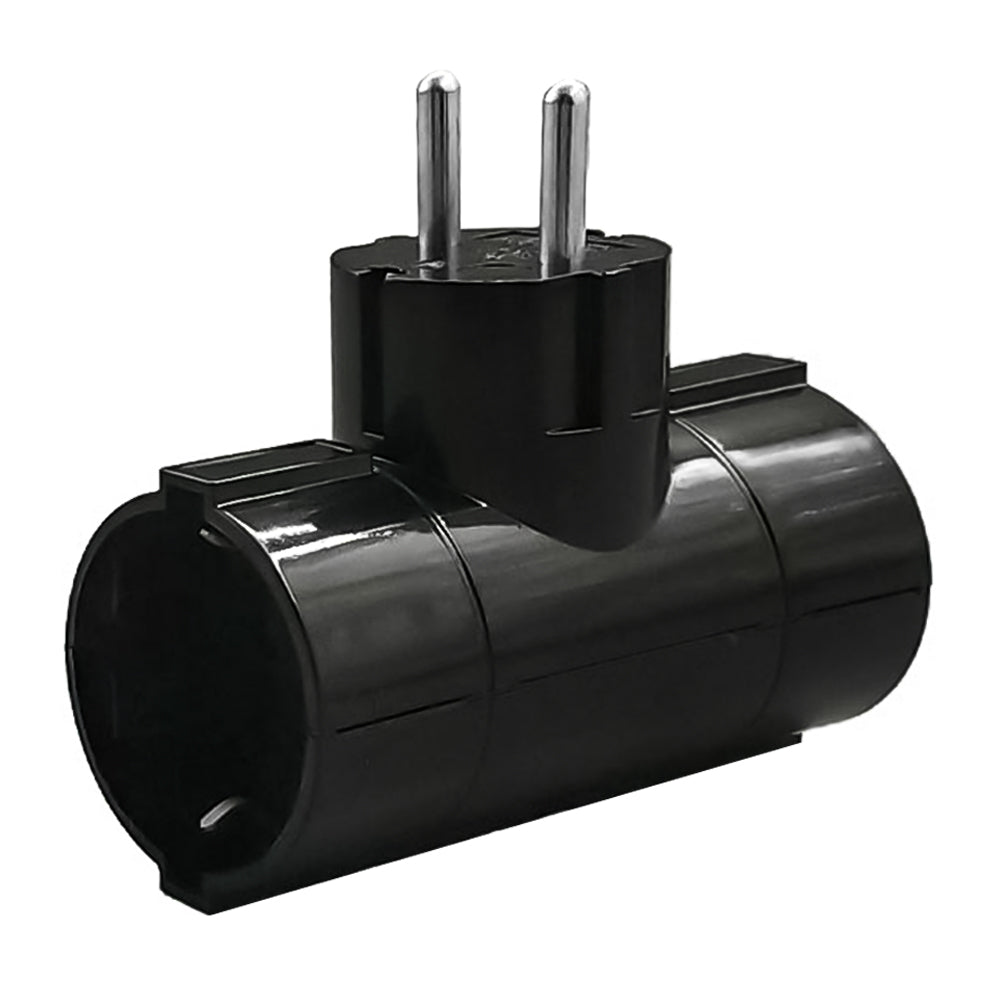 LAMTECH POWER SOCKET SPLITTER WITH 2 SCHUKO OUTLETS BLACK
