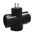 LAMTECH POWER SOCKET SPLITTER WITH 3 SCHUKO OUTLETS BLACK