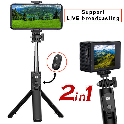 LAMTECH 2IN1 Bluetooth Gimbal For Smartphones And Action Cameras