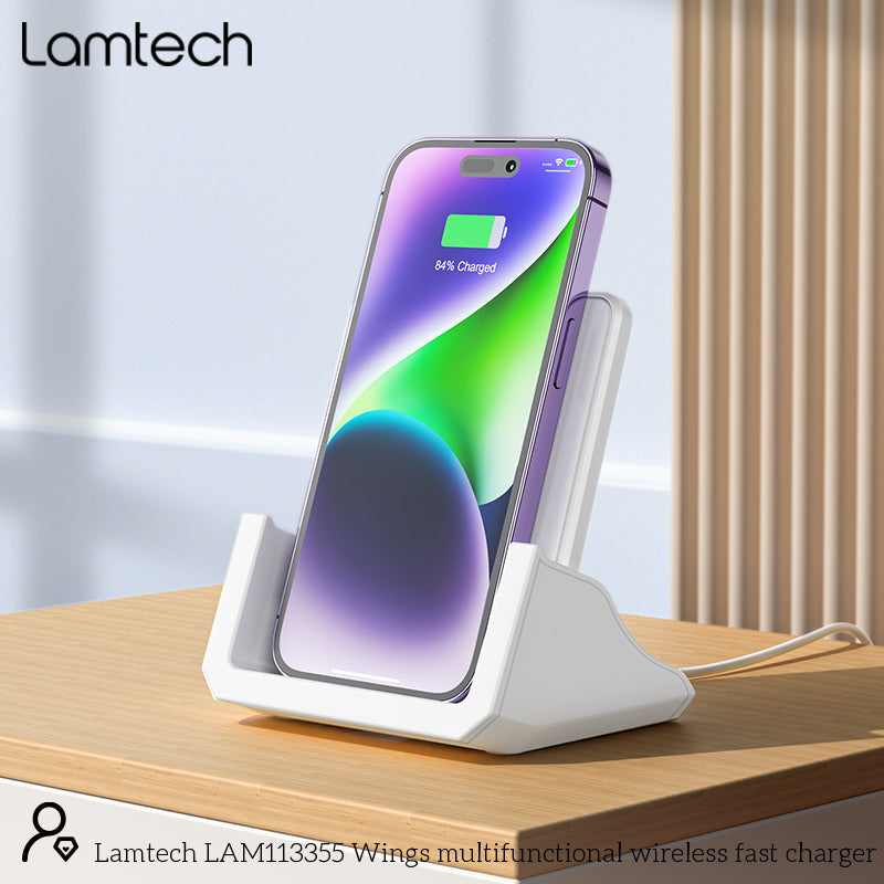LAMTECH Wireless Fast Charger 15W With Stand White