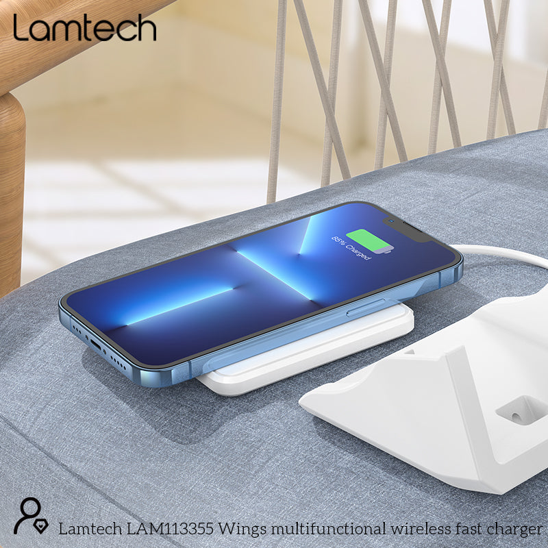 LAMTECH Wireless Fast Charger 15W With Stand White