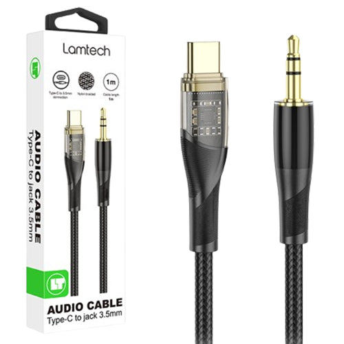 LAMTECH Audio Cable Type-C TO 3.5MM Jack Black 1M