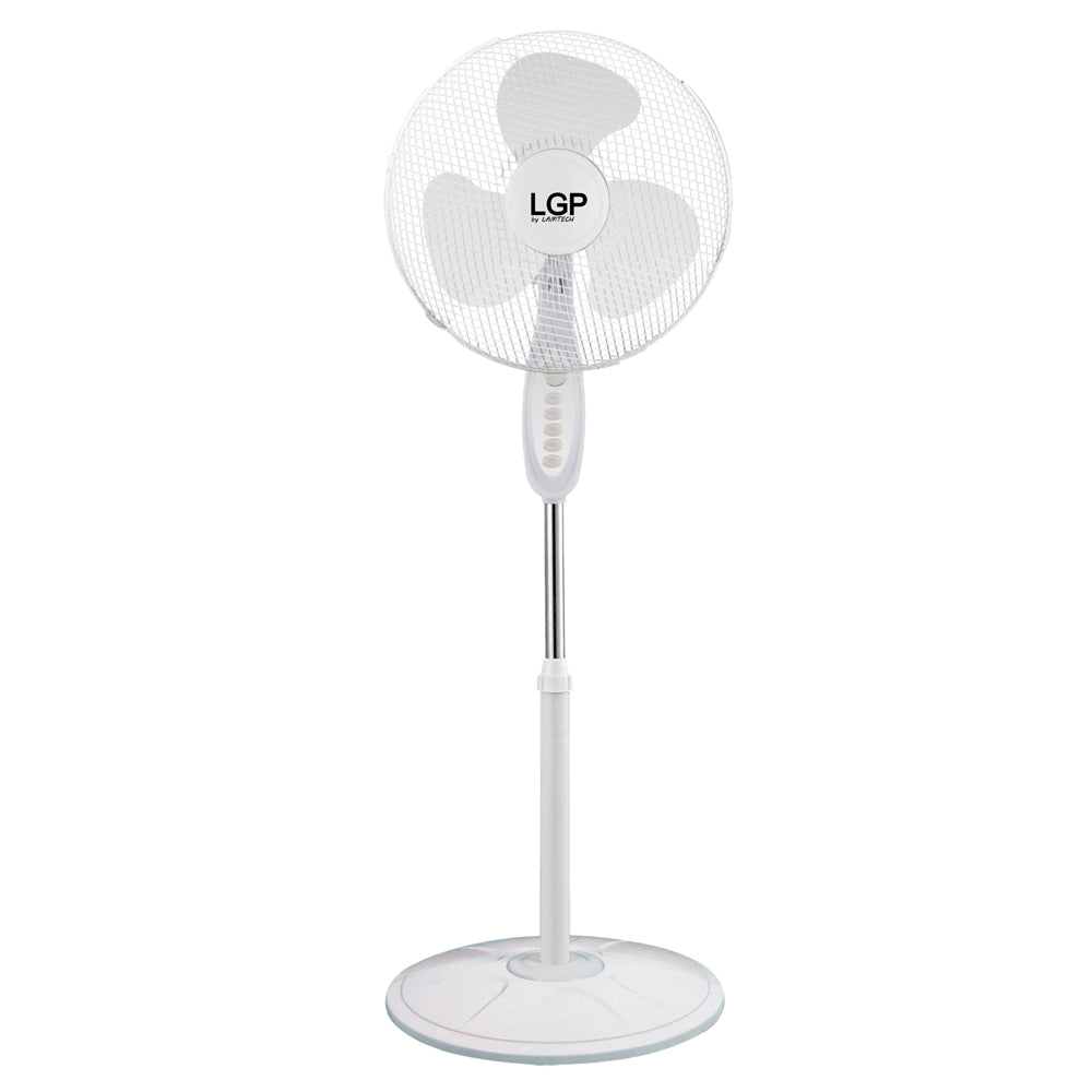 LGP Round Base Stand Fan 16' 40CM 45W With Timer White