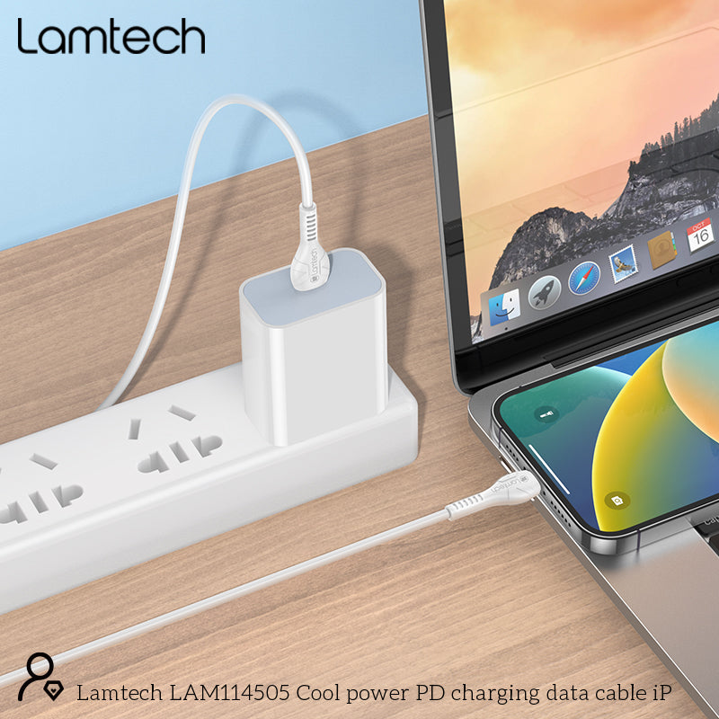 LAMTECH Fast Charging And Data Cable Type-C TO Lightning 1M 27W White
