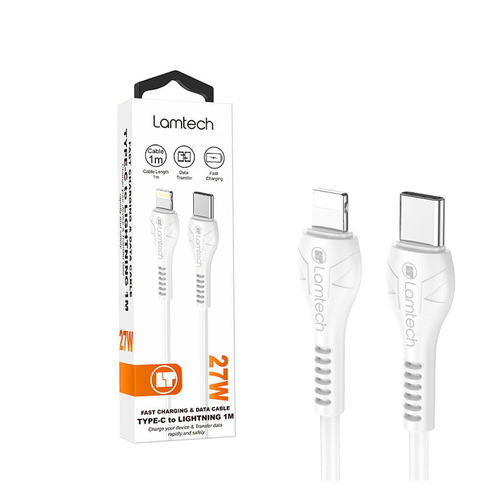 LAMTECH Fast Charging And Data Cable Type-C TO Lightning 1M 27W White
