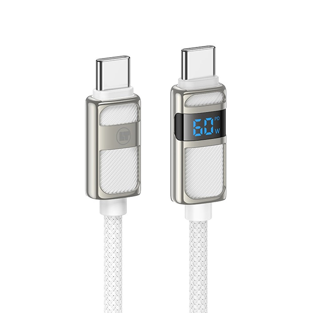 LAMTECH Type-C TO Type-C 3A High Power Display Charge & Data Cable 60W 1.2M White