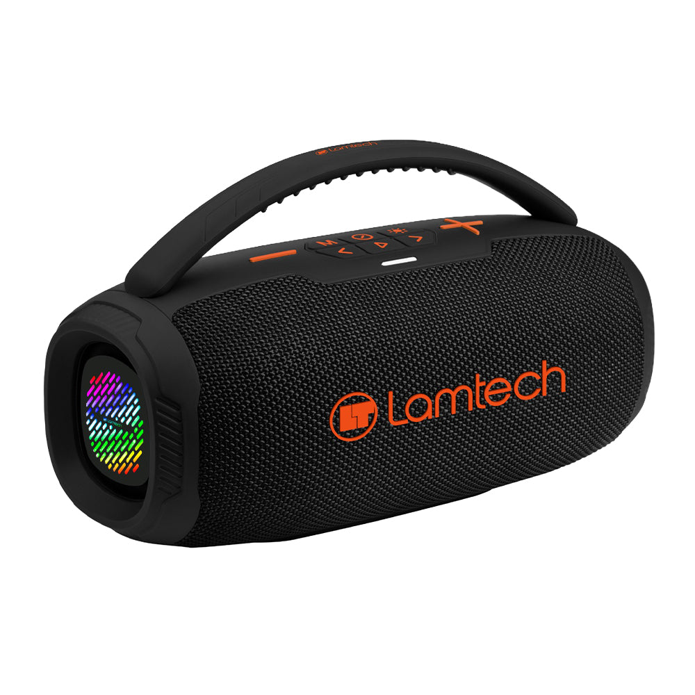LAMTECH Wireless V5.3 Bass Boost Party Box 20W Black Orange