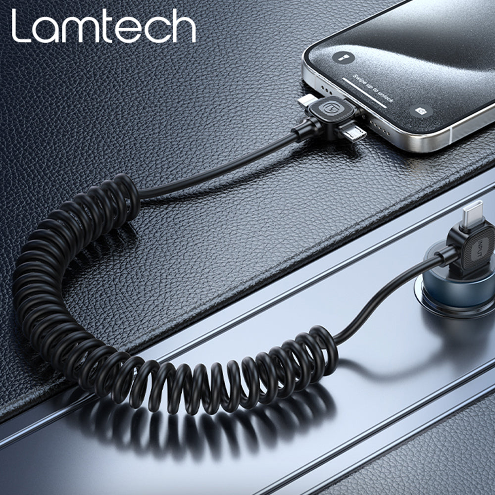 LAMTECH 6-IN-1 Charging Cable Type-C/USB TO Type-C/Lightning-Micro-USB 3A 1.5M Black