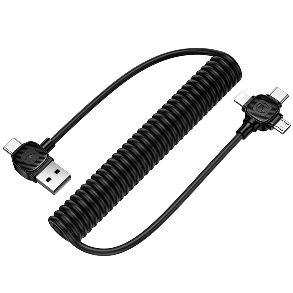 LAMTECH 6-IN-1 Charging Cable Type-C/USB TO Type-C/Lightning-Micro-USB 3A 1.5M Black