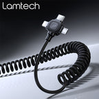 LAMTECH 6-IN-1 Charging Cable Type-C/USB TO Type-C/Lightning-Micro-USB 3A 1.5M Black