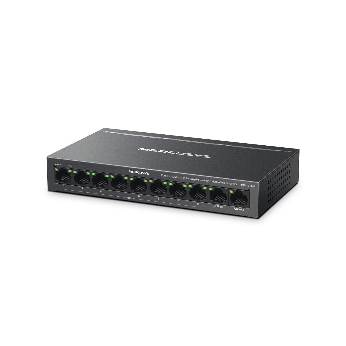 Mercusys MS110CMP 8-Port 10,100 Mbps + 2-Port Gigabit Desktop Switch with 8-Port PoE+