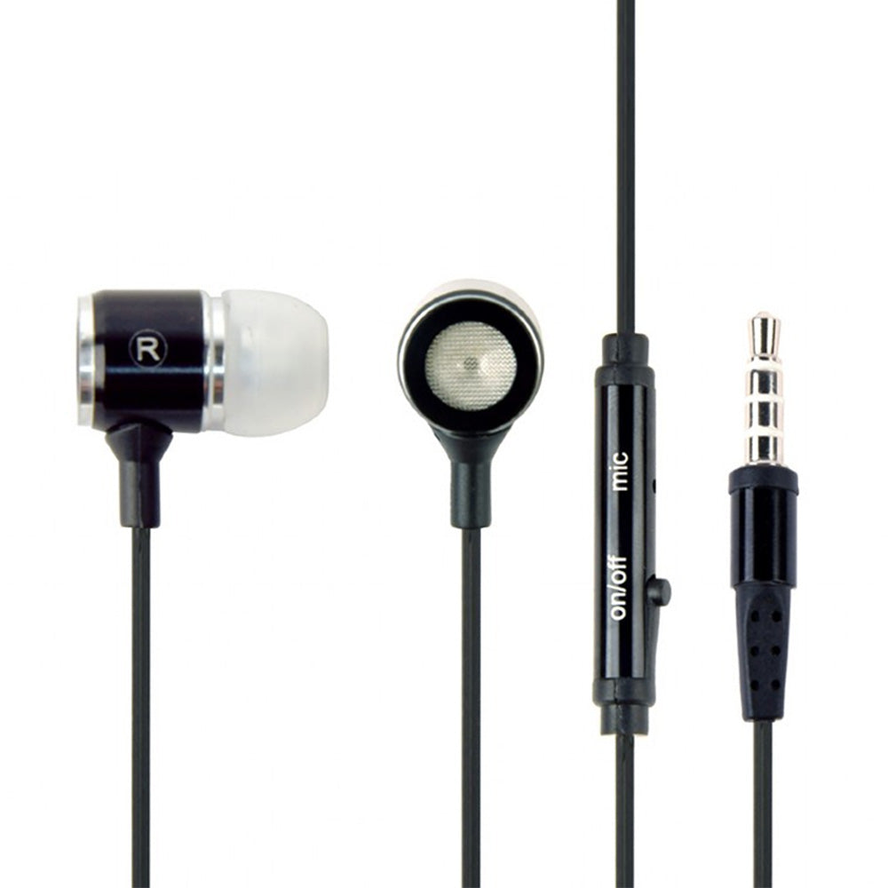 GEMBIRD Metal Earphones With Microphone Black