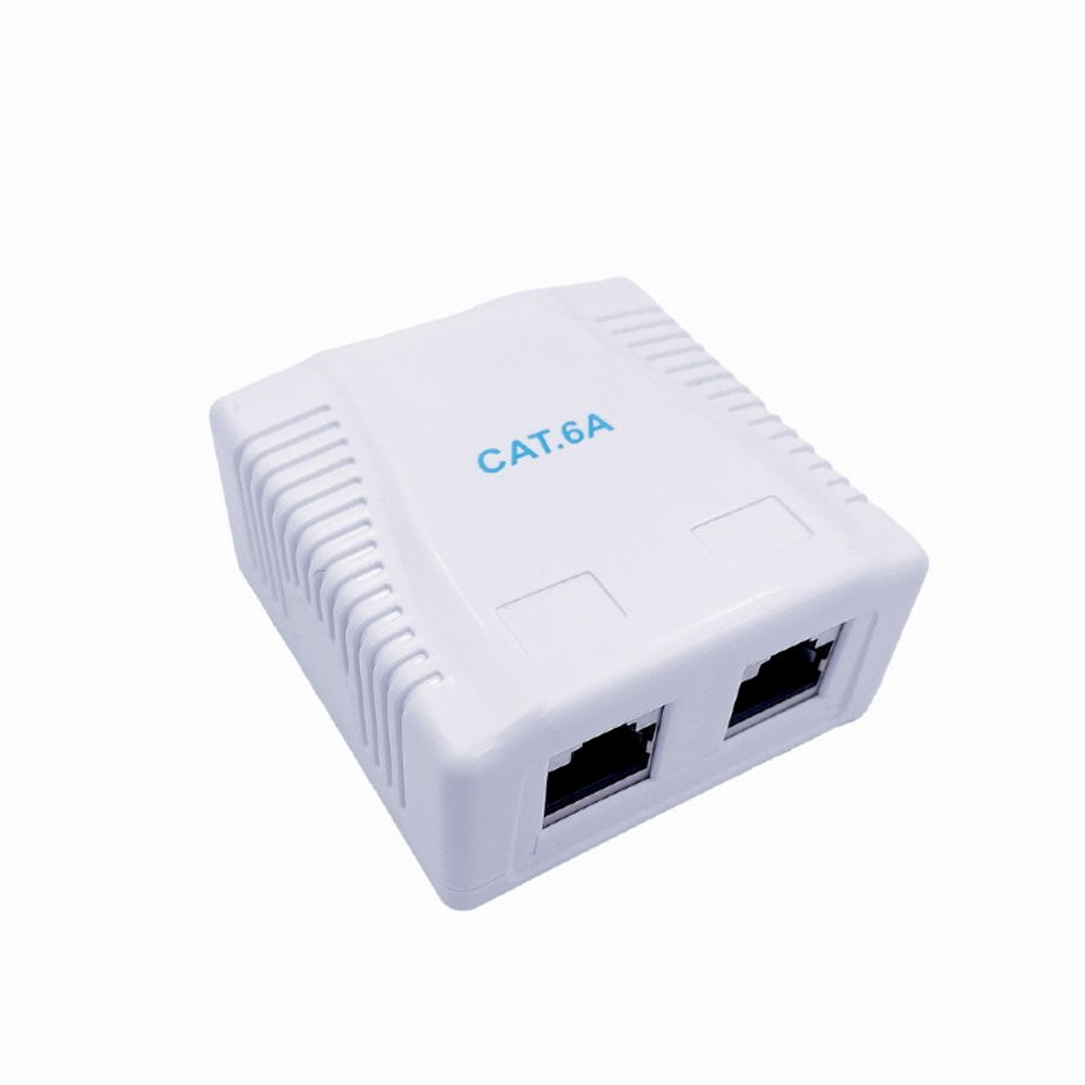 CABLEXPERT CAT6A FTP Double Port Surface Mount Box White