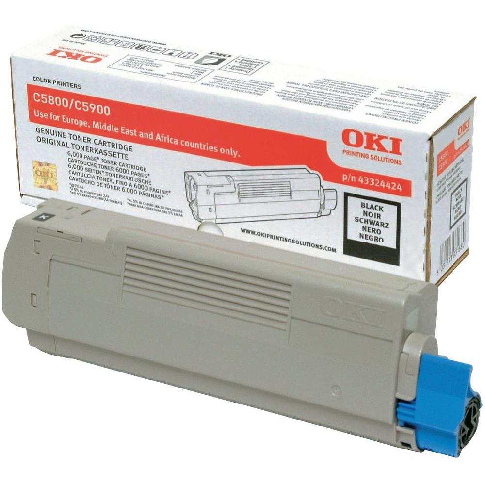 Toner Laser Oki 43324424 Black 6K Pgs