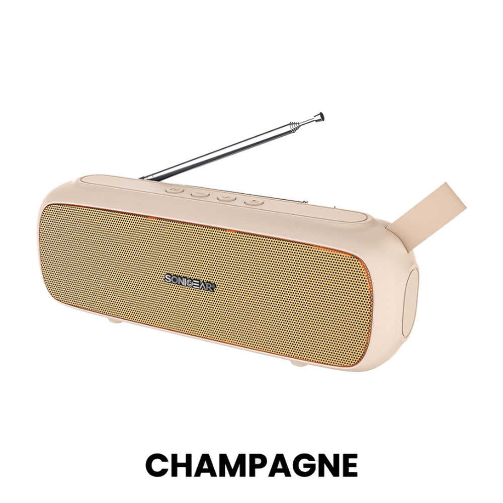 Sonic Gear Bluetooth 5.0 Super Bass FM Radio Champagne