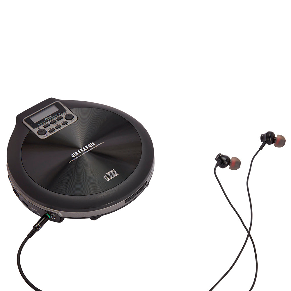 AIWA Portable CD Player With Earphones Black