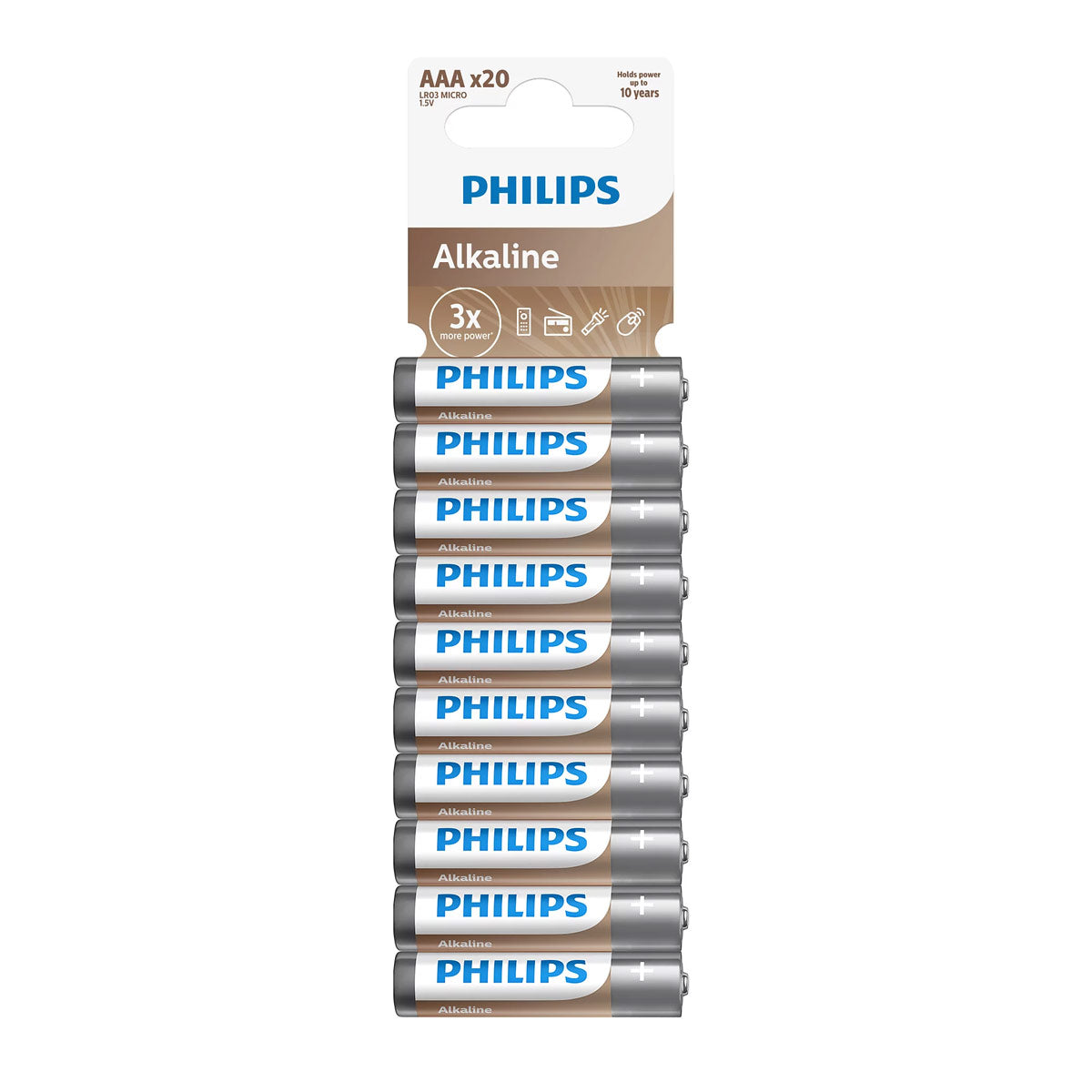Philips LR03A20T.GRS, AAA ENTRY ALKALINE, 20 FOIL,