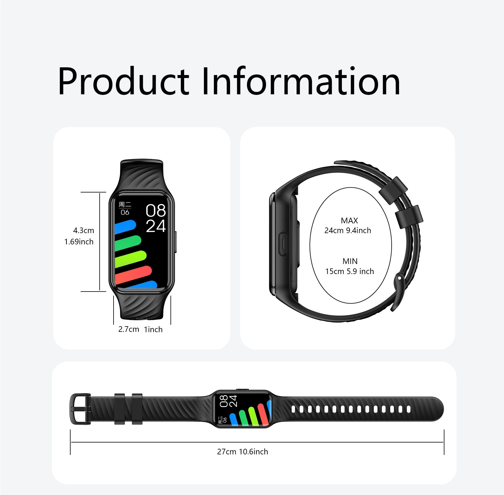 BLACKVIEW UNISEX SMARTWATCH BT5.2 IP68 BLACK