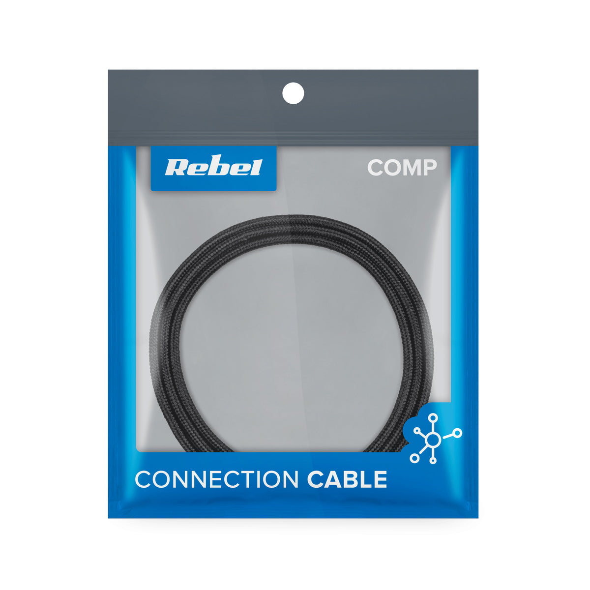 Καλώδιο USB - USB-C 1m Rebel μαύρο