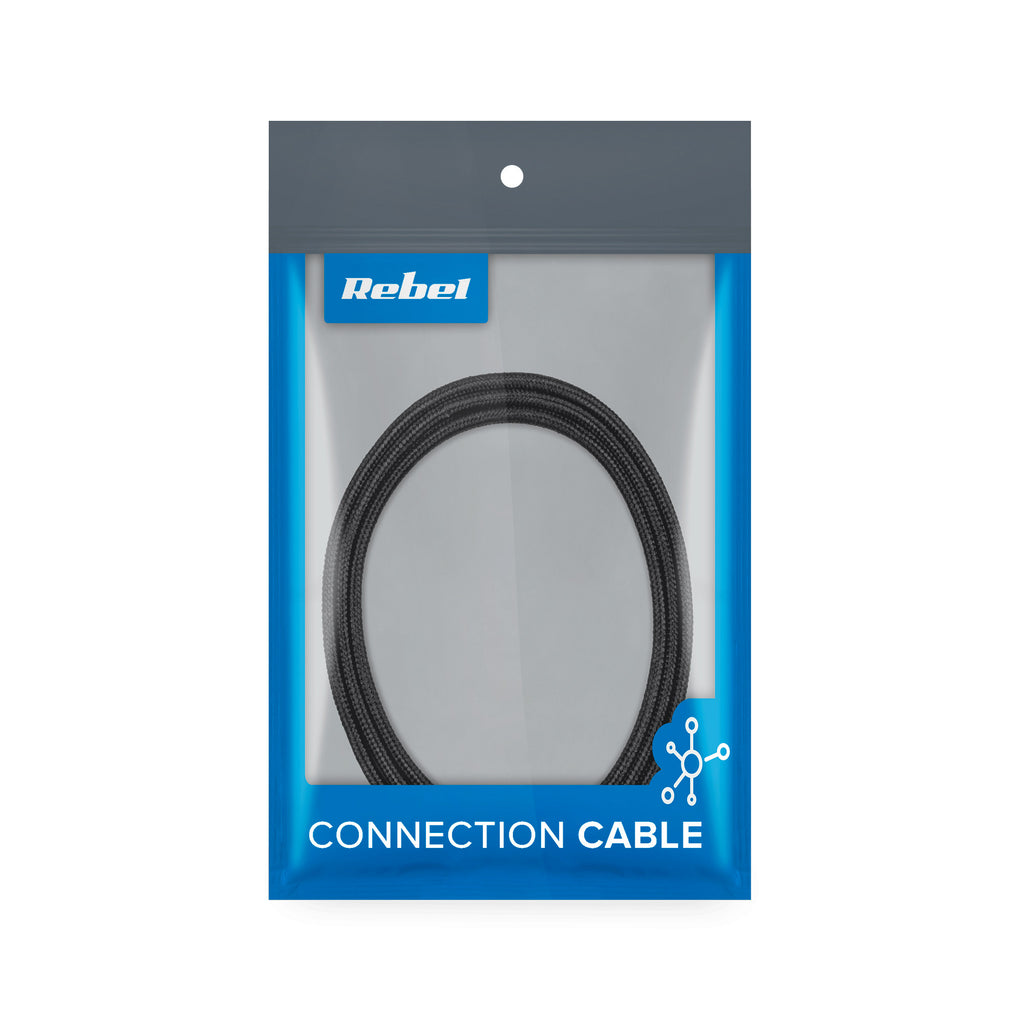 Καλώδιο USB type C 1m 18W M/M REBEL μαύρο