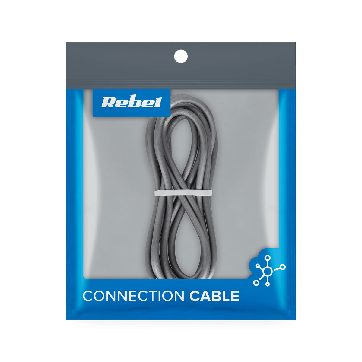 Καλώδιο USB 3.0 - USB Type-C 2m Rebel μαύρο
