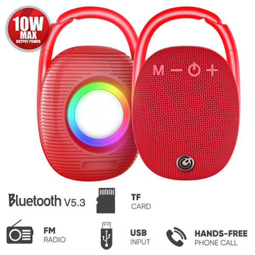 Sonic Gear BT5.3 Portable Wireless Speaker With FM Red Refurbished