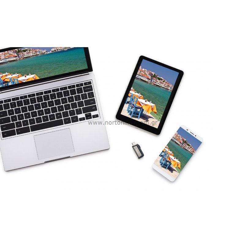 USB 3.1 Flash Disk SanDisk Dual Drive USB C 64GB 150 MB/s Ασημί
