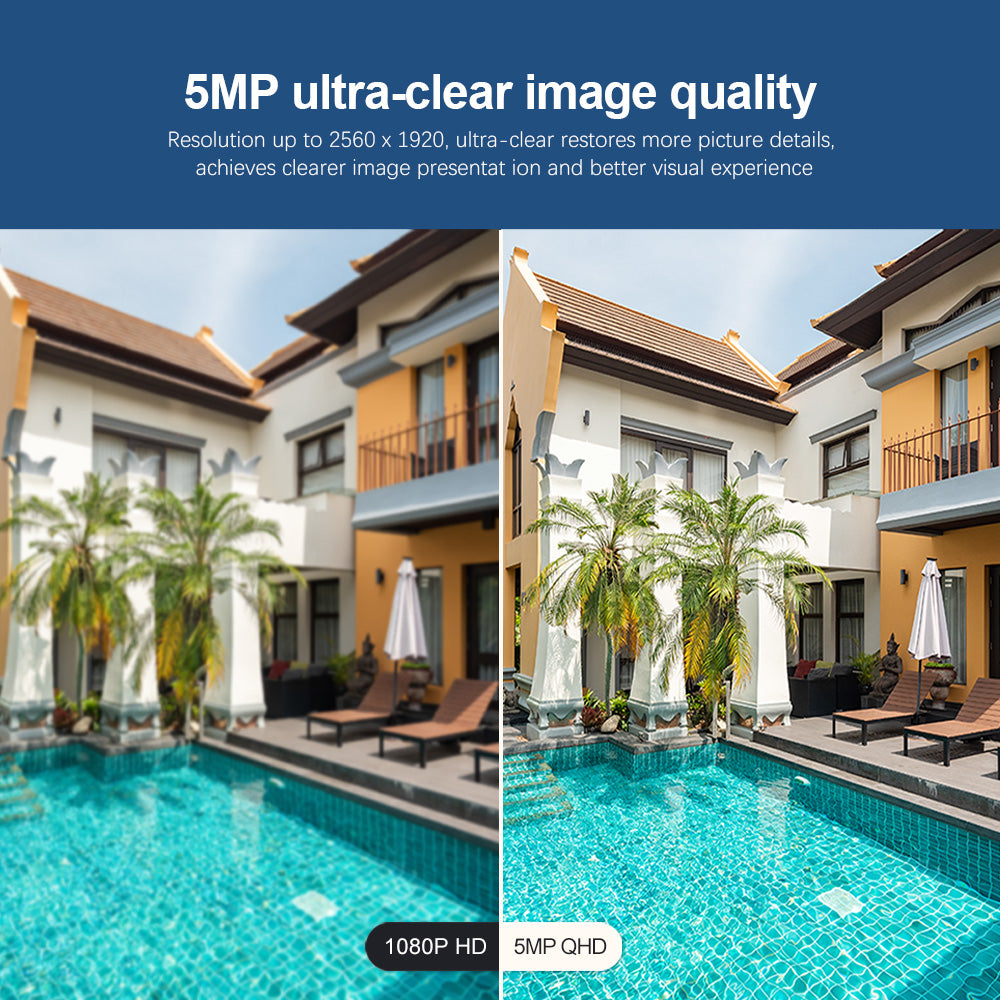 SRIHOME Dual Band Wifi Floodlights Camera 5MP QHD