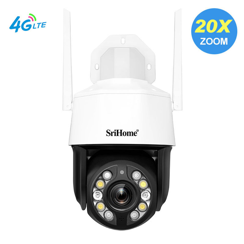 SRIHOME 4G LTE PZT IP Camera 5MP QHD 20x Zoom