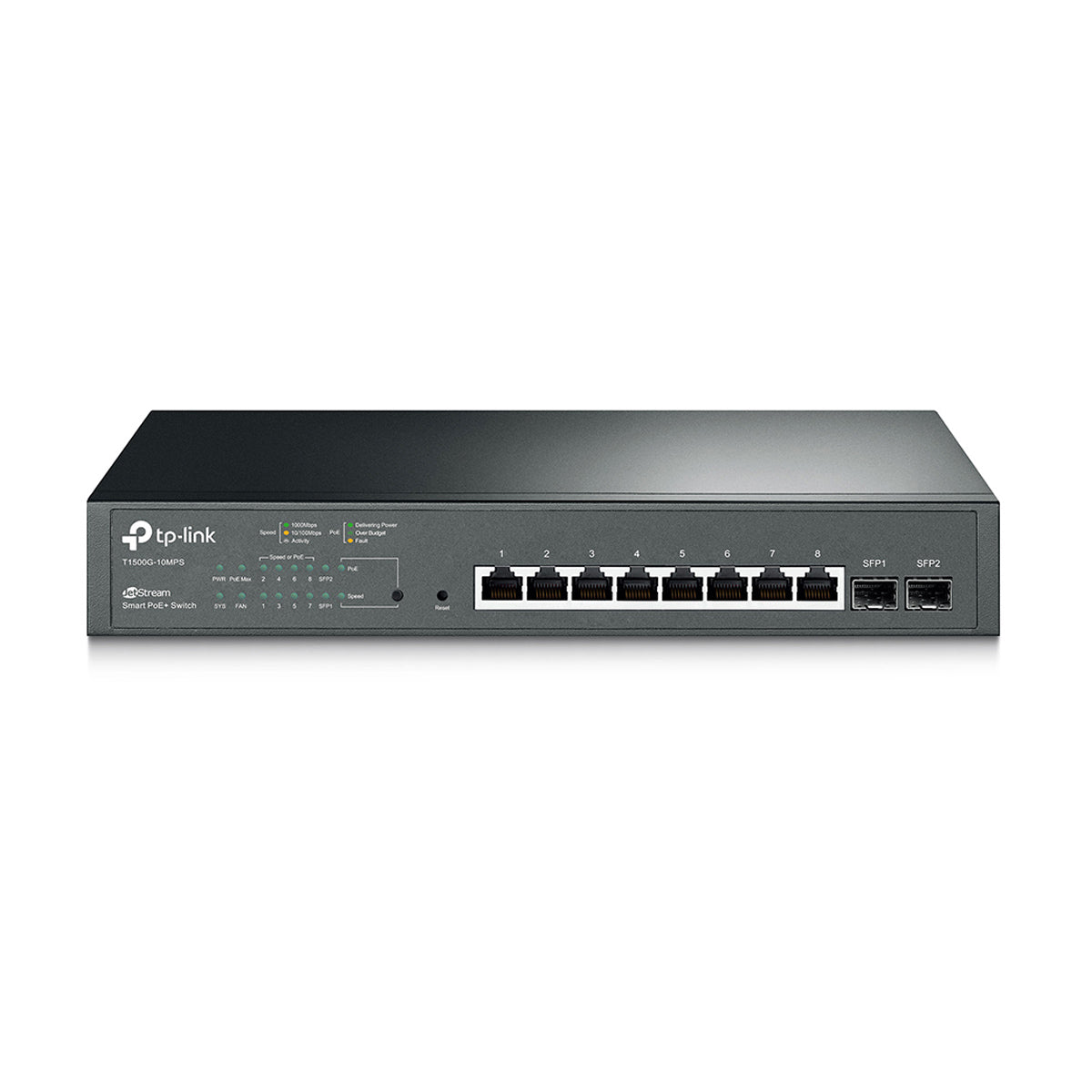 TP-Link T1500G-10MPS - JetStream 8-Port Gigabit Smart PoE+ Switch with 2 SFP Slots
