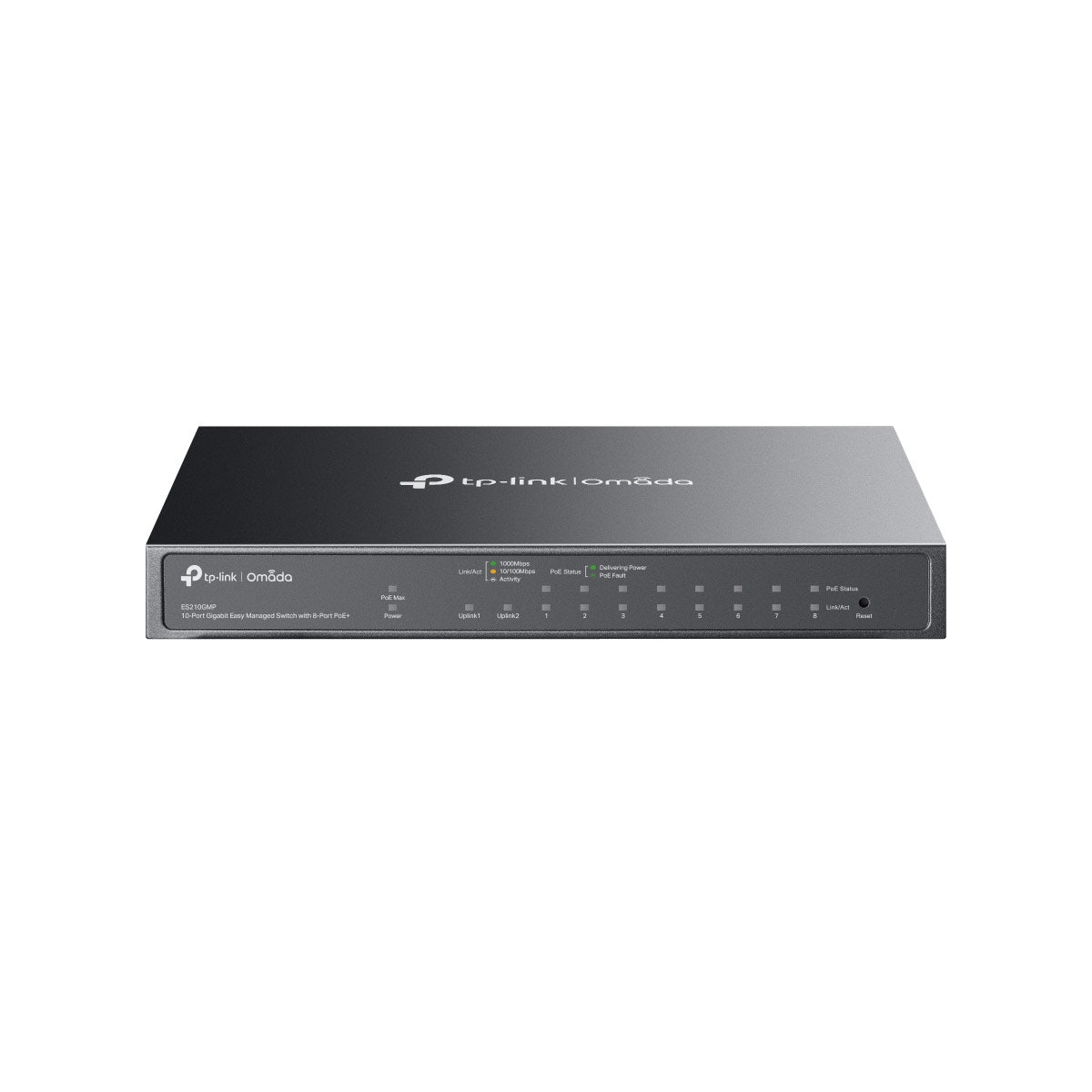 TP-Link Omada 10-Port Gigabit Easy Managed Switch with 8-Port PoE+ (123W POE Budget) - ES210GMP