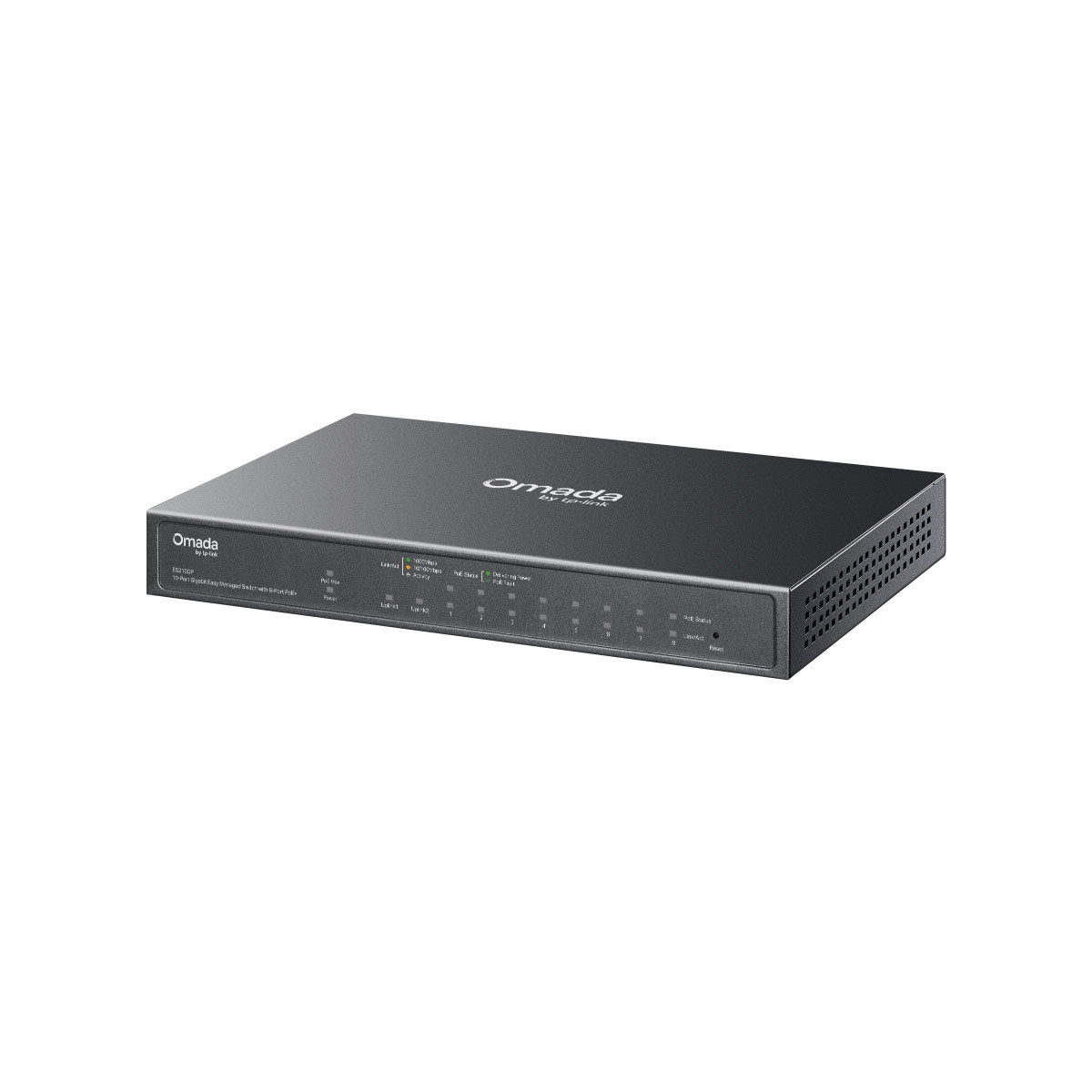 TP-Link Omada 10-Port Gigabit Easy Managed Switch with 8-Port PoE+ (63W POE Budget) - ES210GP