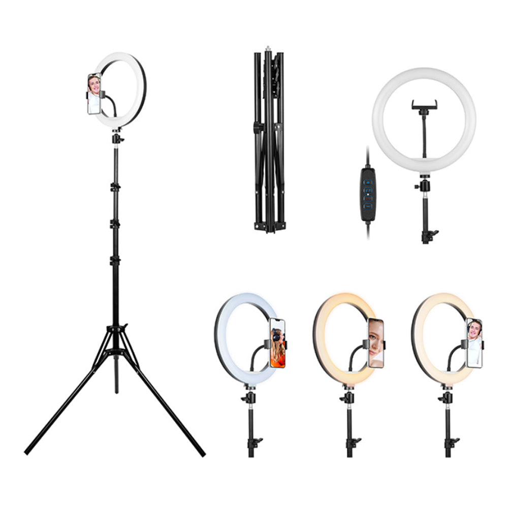 TRACER LED Ring Lamp 30CM With 210CM Tripod Black